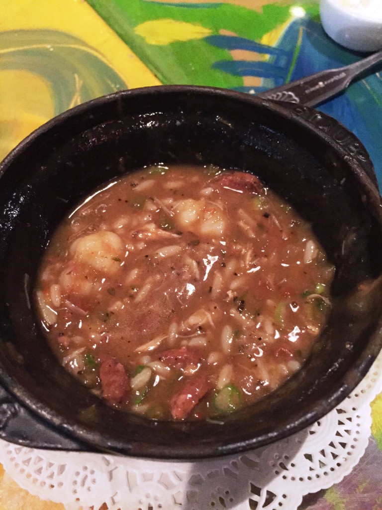 Alligator and seafood gumbo at redfish